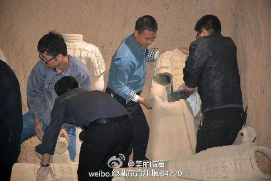 西安整治旅游市场 40个山寨兵马俑被销毁